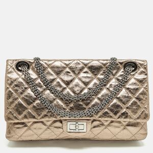 Chanel Reissue 2.55 Classic 228 Flap Metallic Quilted Leather Bag